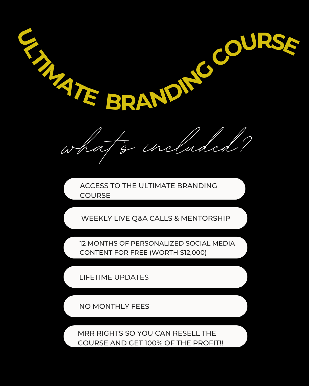 Ultimate Branding Course INCLUDES 12 MONTHS OF SOCIAL MEDIA CONTENT